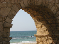 Sea thru Caesarea Aqueduct